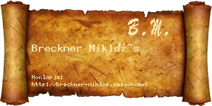 Breckner Miklós névjegykártya